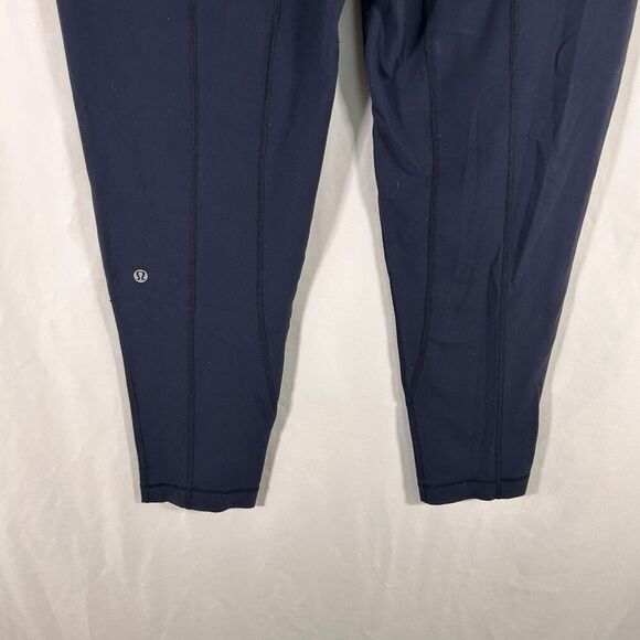 Lululemon Pants Women's 34 Navy Blue Pull On Stretchy Pockets Pleated - Picture 8 of 11
